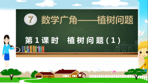 新人教部编版五年级数学上册《植树问题第1课时》PPT教学课件.ppt