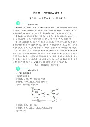 2022届老高考化学（人教版）一轮总复习学案：第3讲　物质的组成、性质和分类 （含解析）.doc