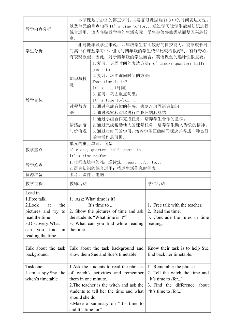 教科版四下-Module 2 Daily routine-Unit 3 It’s time to get up-Fun with language-教案、教学设计--(配套课件编号：10f77).doc_第1页