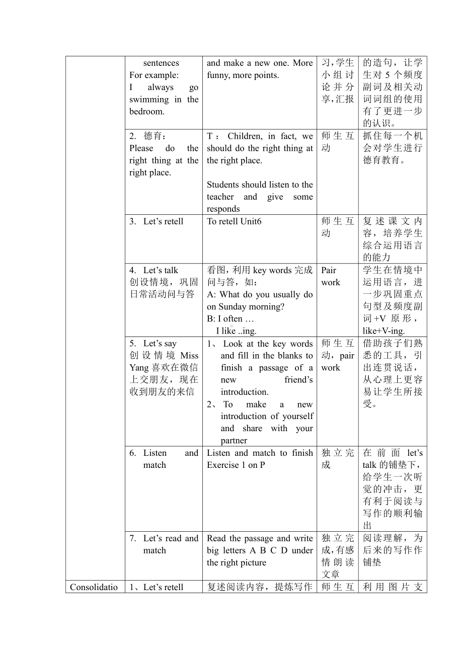 教科版四下-Module 3 Days of the week-Unit 6 What do you usually do on Sunday -Fun with language-教案、教学设计--(配套课件编号：10020).doc_第3页