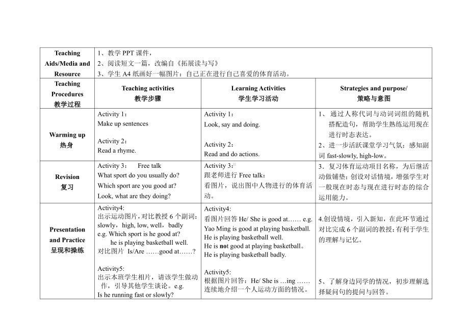 教科版四下-Module 5 Sports-Unit 9 It looks fun-Fun with language-教案、教学设计--(配套课件编号：b1019).doc_第3页