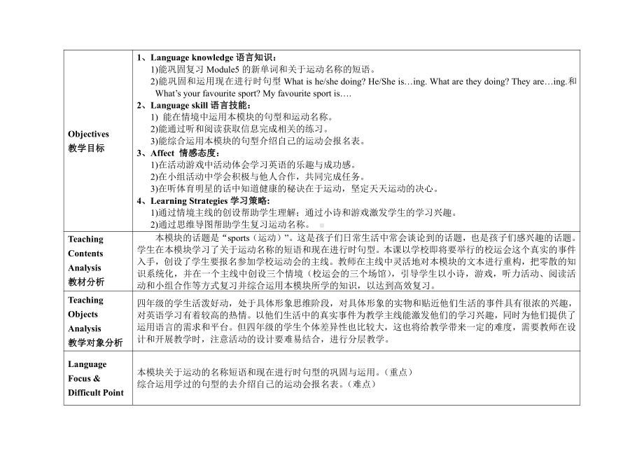 教科版四下-Module 7 Let’s look back-教案、教学设计--(配套课件编号：60570).doc_第1页