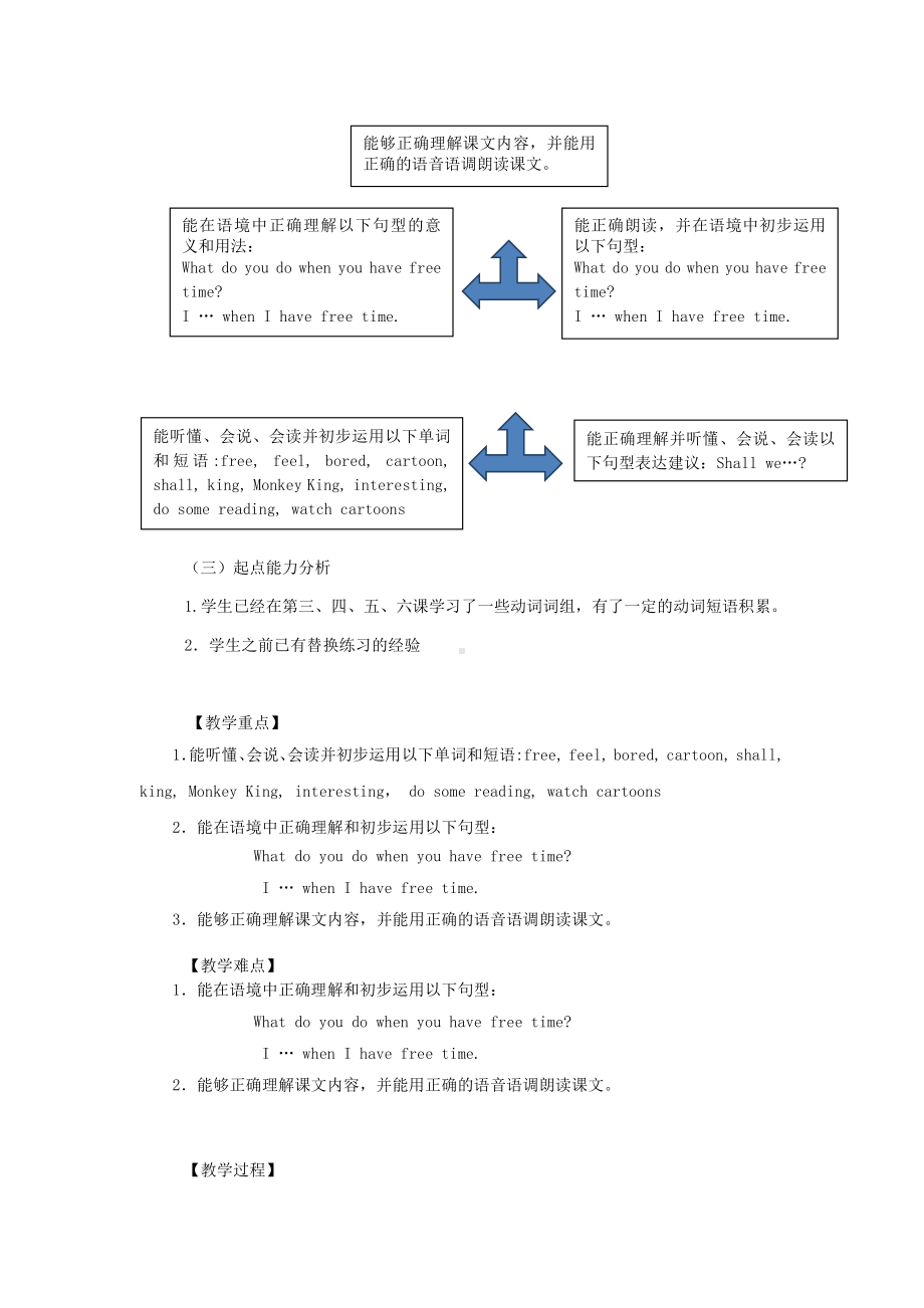 教科版四下-Module 4 Activities-Unit 7 What do you do when you have free time -Let's talk-教案、教学设计--(配套课件编号：b05fc).docx_第3页