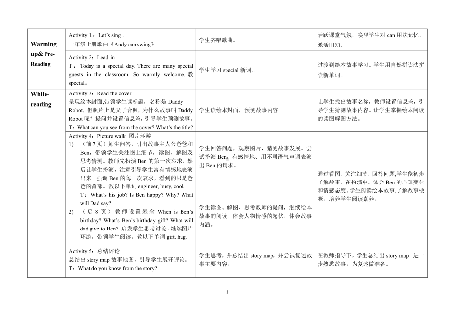 教科版四下-Module 4 Activities-Unit 8 What are you doing -Story time-教案、教学设计--(配套课件编号：70199).doc_第3页