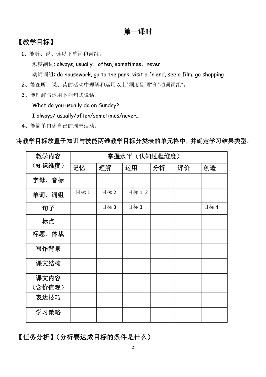 教科版四下-Module 3 Days of the week-Unit 6 What do you usually do on Sunday -Let's talk-教案、教学设计-公开课-(配套课件编号：80530).docx_第2页