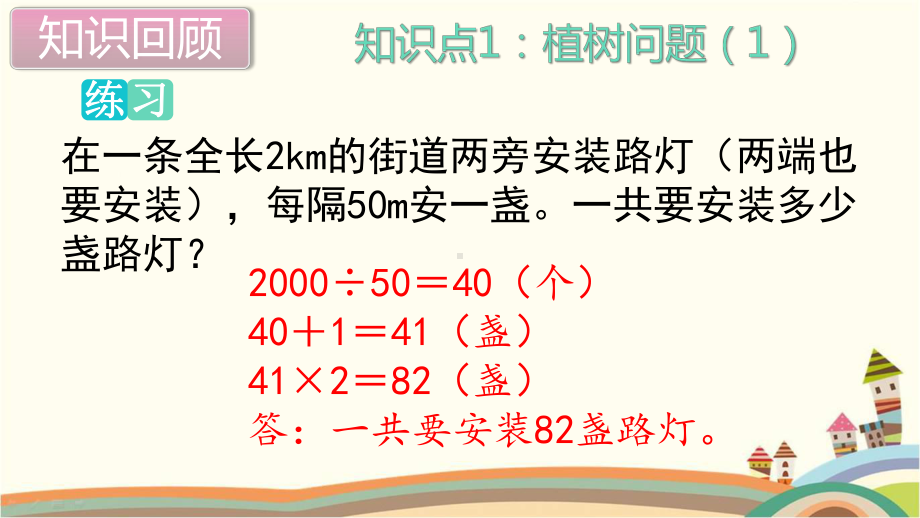 新人教部编版五年级数学上册《植树问题 单元综合复习》PPT教学课件.pptx_第3页