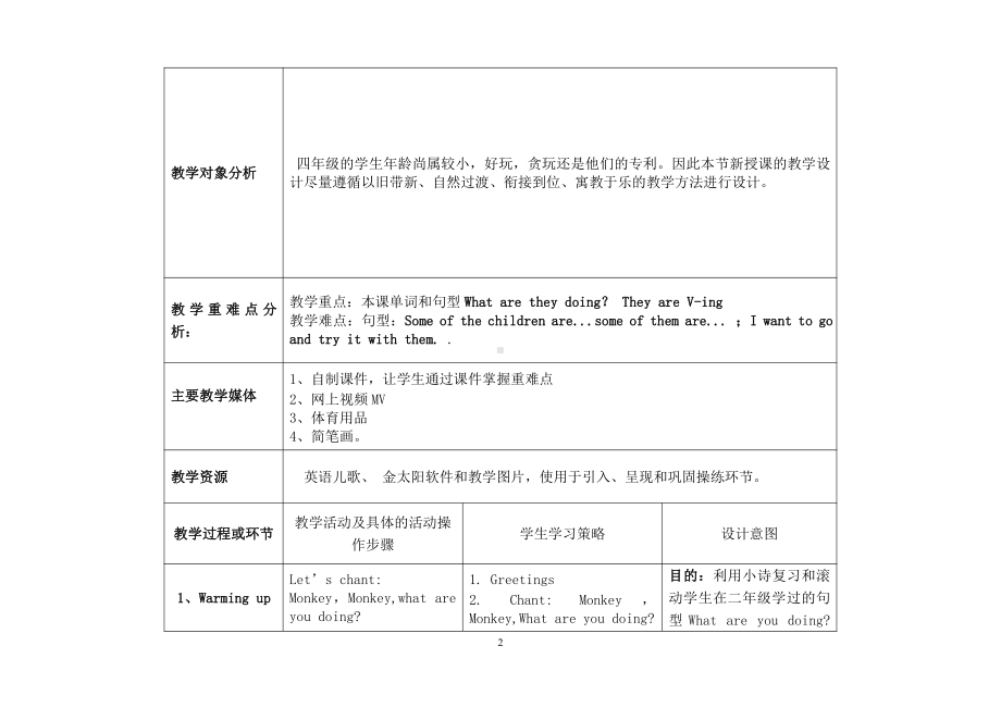 教科版四下-Module 5 Sports-Unit 9 It looks fun-Let's talk-教案、教学设计--(配套课件编号：70460).doc_第2页