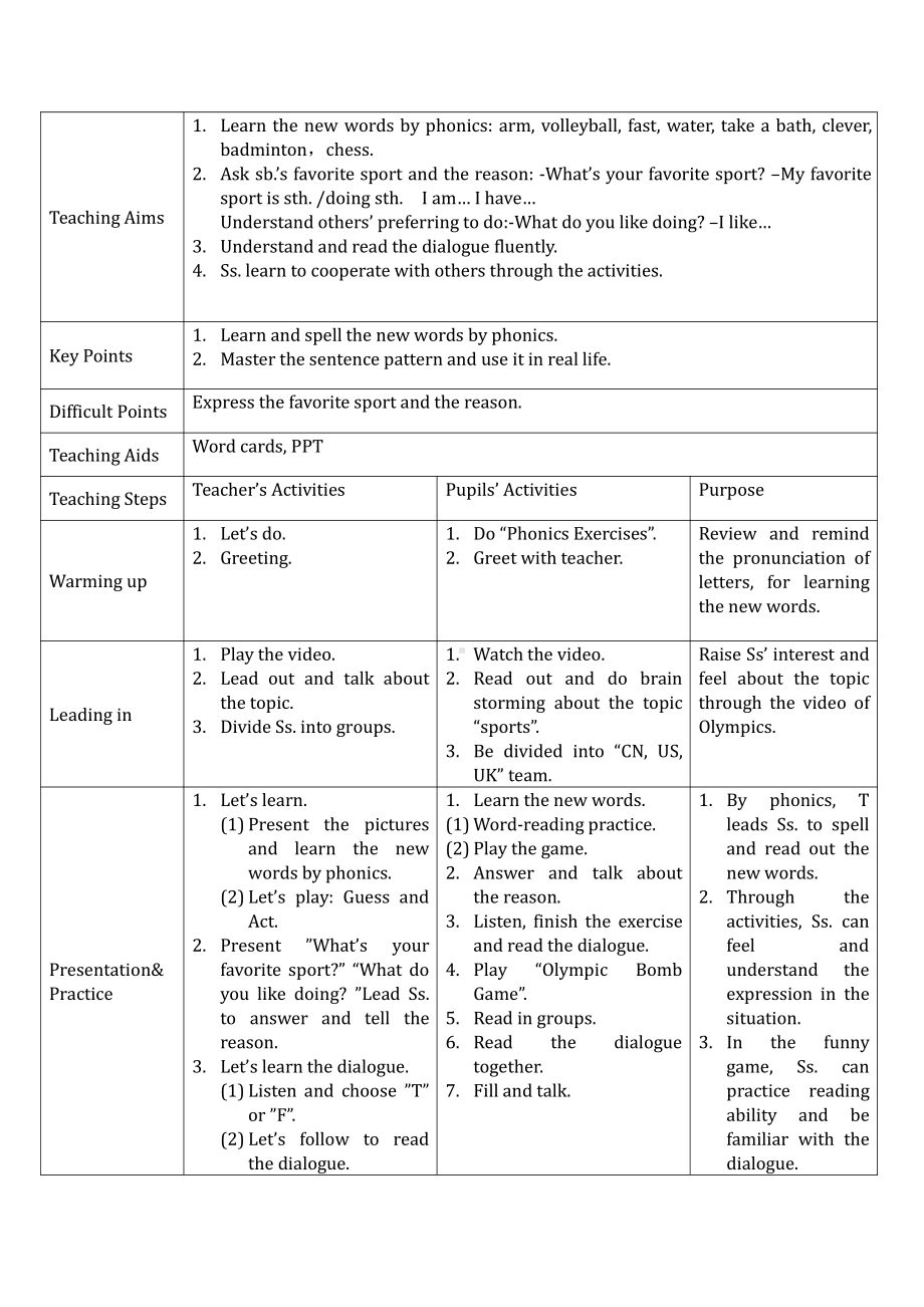 教科版四下-Module 5 Sports-Unit 10 I am very fast-Let's talk-教案、教学设计--(配套课件编号：f0002).doc_第1页