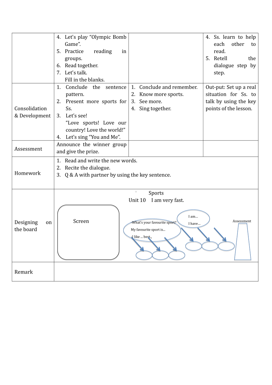 教科版四下-Module 5 Sports-Unit 10 I am very fast-Let's talk-教案、教学设计--(配套课件编号：f0002).doc_第2页