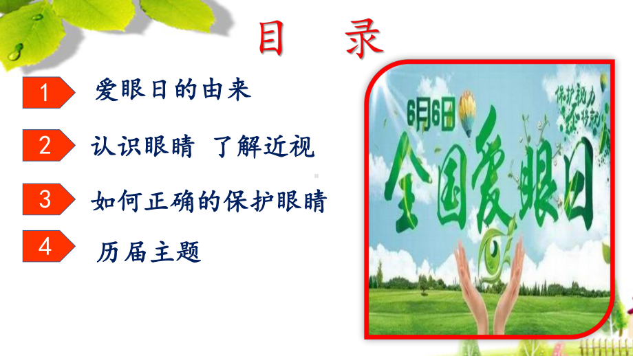 中小学爱眼日主题教育班会（精品）PPT课件《爱眼护眼 预防近视》.pptx_第2页