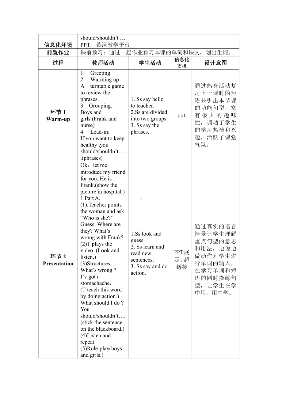 人教版（新起点）五年级下册Unit 1 Keeping Healthy-Lesson 2-教案、教学设计--(配套课件编号：70016).doc_第2页