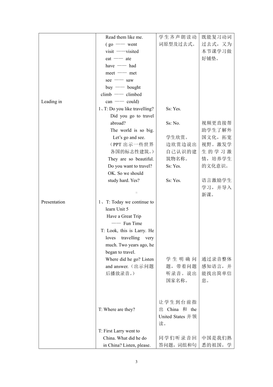 人教版（新起点）五年级下册Unit 5 Have a Great Trip-Fun Time-教案、教学设计-市级优课-(配套课件编号：4075c).doc_第3页