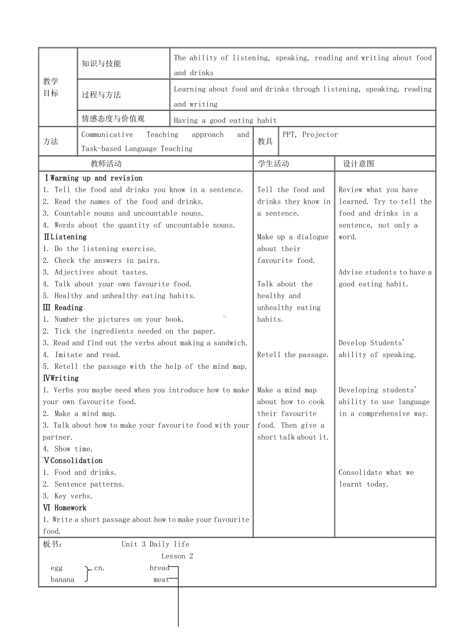 人教版（新起点）六下英语Unit 3 Daily Life-Lesson 2-教案、教学设计-市级优课-(配套课件编号：b0298).docx_第1页