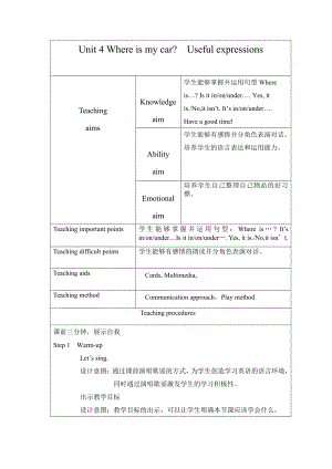 人教PEP版三年级下册英语Useful expressions-教案、教学设计-公开课-(配套课件编号：50b45).doc