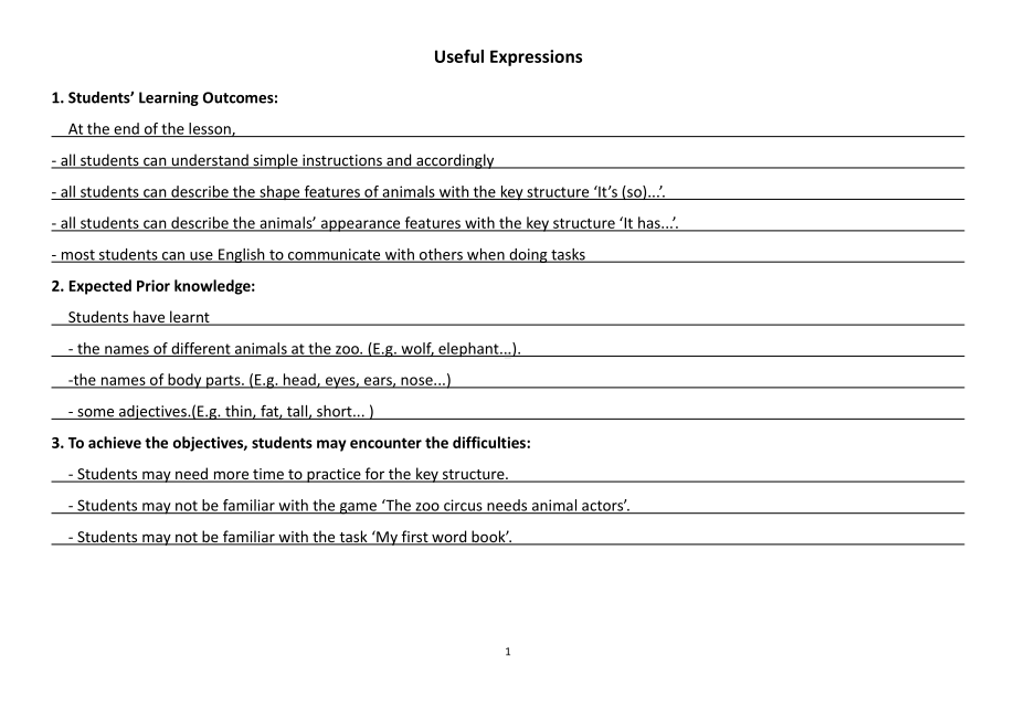 人教PEP版三年级下册英语Useful expressions-教案、教学设计-市级优课-(配套课件编号：70cc1).doc_第1页