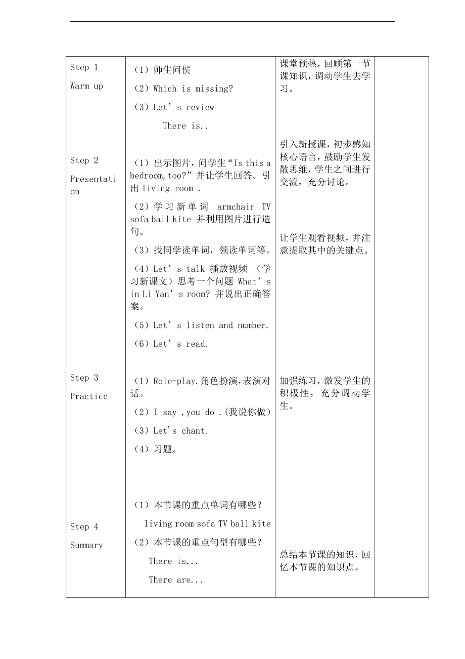 人教精通版四下Unit 1 Welcome to my new home!-Lesson 2-教案、教学设计-公开课-(配套课件编号：e047e).doc_第2页