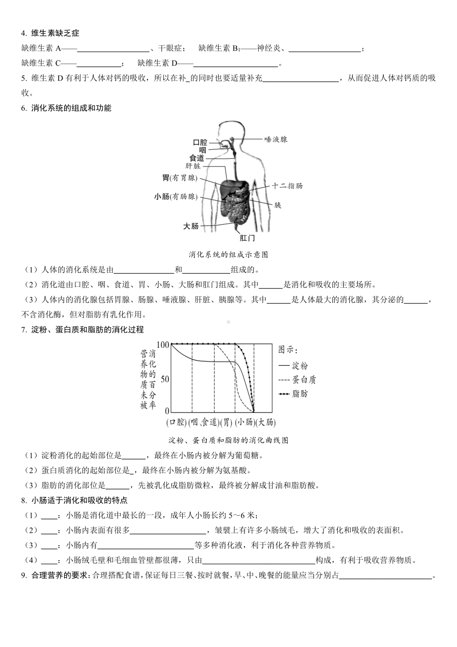 人教七年级下册复习提纲-无答案（扣空）.pdf_第2页