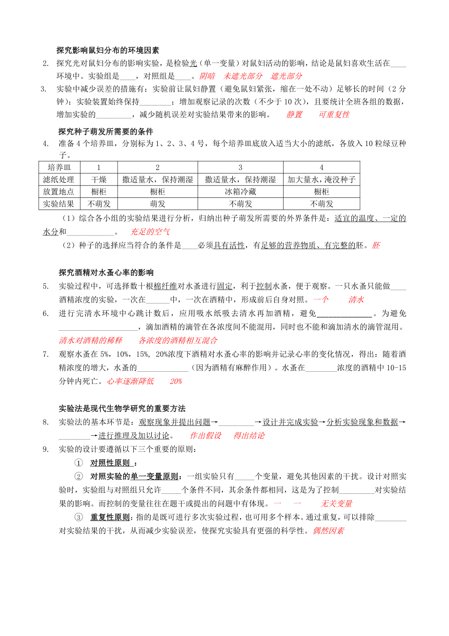 北京延庆区中考生物复习10主题十《实验专题》.docx_第2页