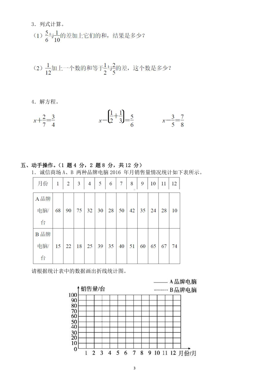 小学数学五年级下册期末《常考题》测试及答案.docx_第3页