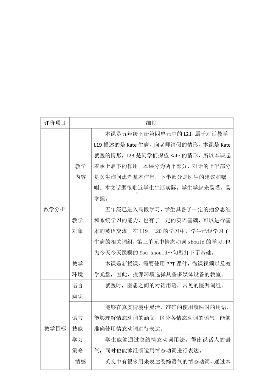 人教精通版五年级下册英语Unit 4 What's wrong with you -Lesson 21-教案、教学设计-公开课-(配套课件编号：80211).doc_第1页