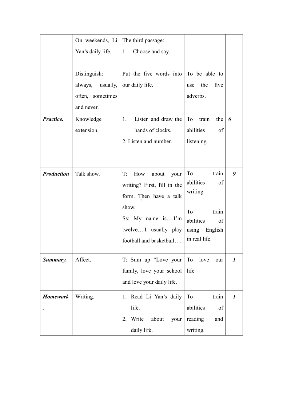 人教精通版六年级下册Unit 4 General Revision 1-Task 1-2-教案、教学设计-公开课-(配套课件编号：e0e07).doc_第3页