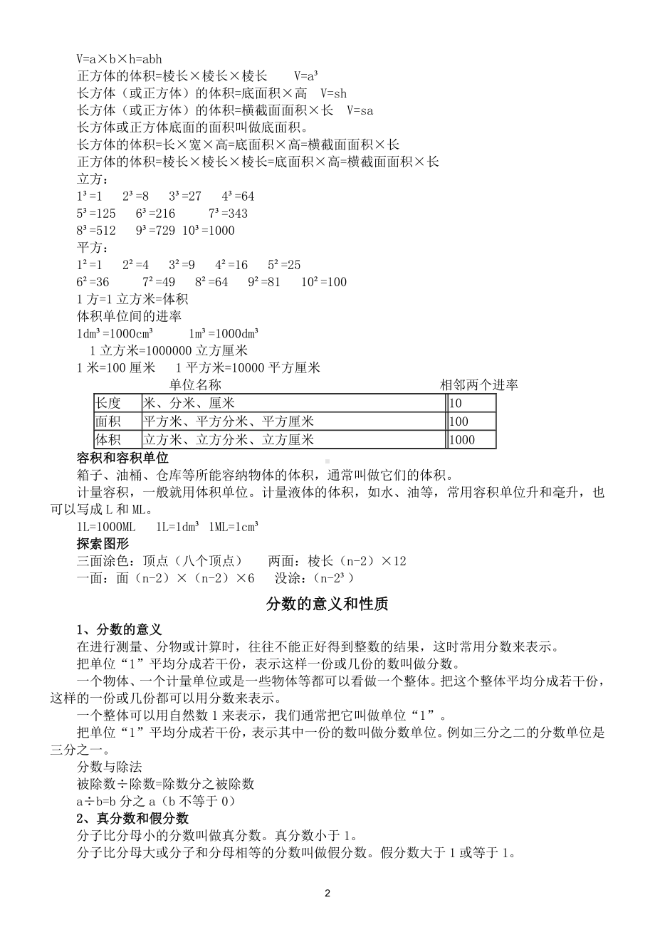 小学数学五年级下册总复习资料和必考题型注意点整理.doc_第2页