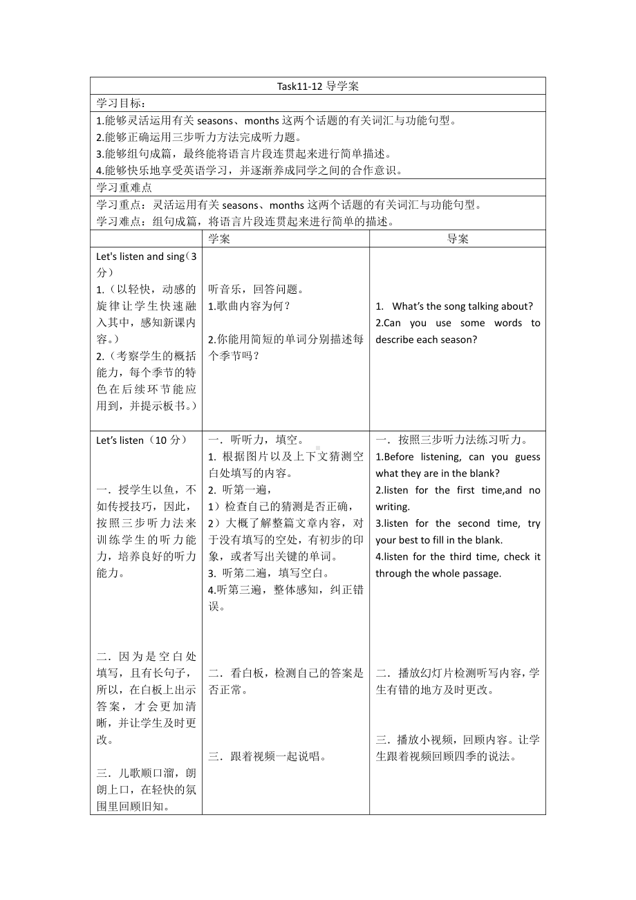 人教精通版六年级下册Unit 4 General Revision 1-Task 11-12-教案、教学设计--(配套课件编号：813bb).docx_第1页