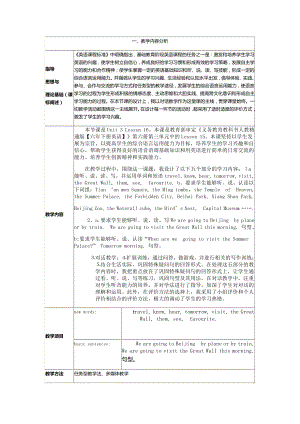 人教精通版六年级下册Unit 3 We are going to travel.-Lesson 16-教案、教学设计-公开课-(配套课件编号：4003a).doc