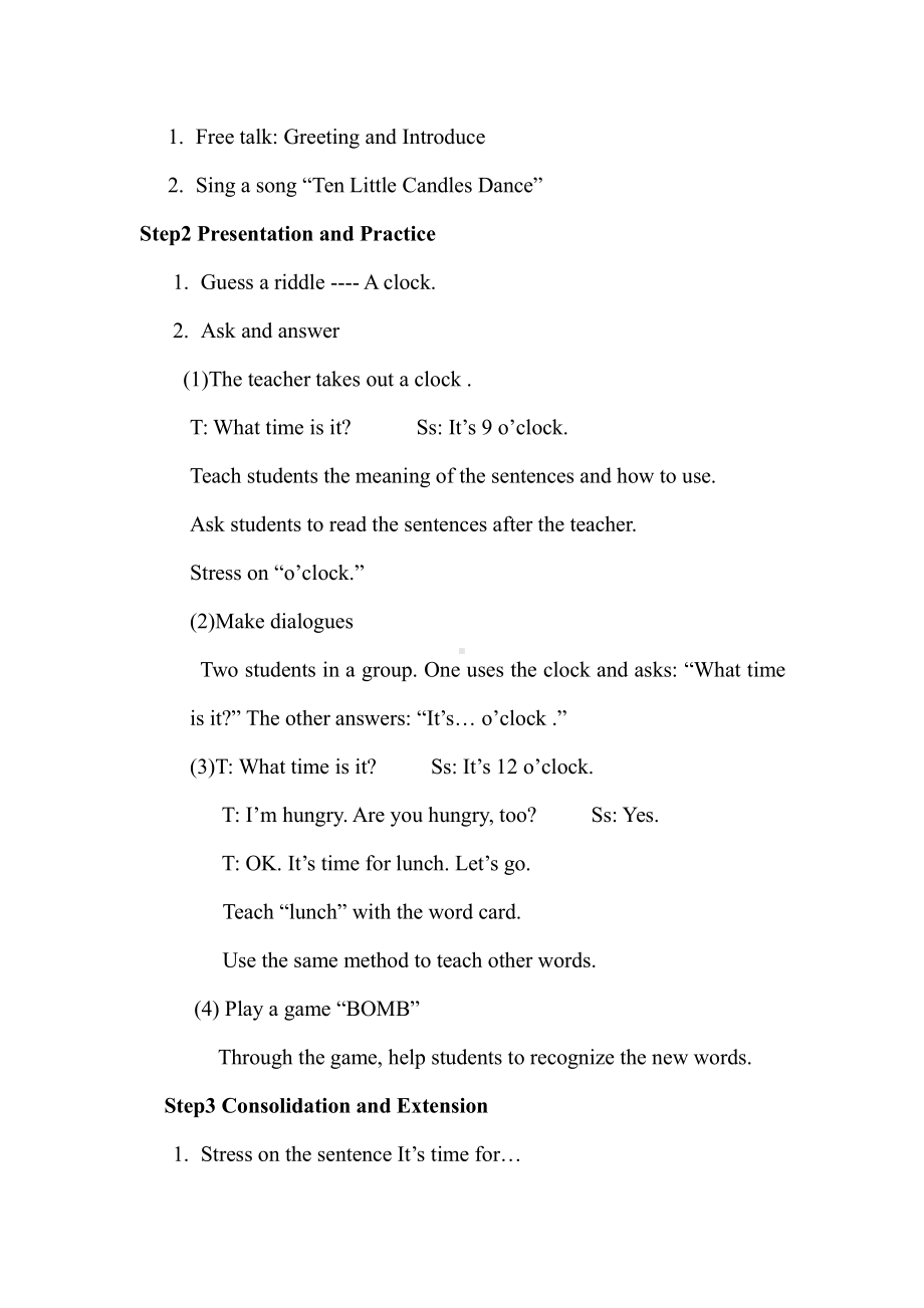 人教PEP版四年级下册Unit 2What time is it -Part A-教案、教学设计-市级优课-(配套课件编号：20a11).docx_第2页