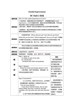 人教pep版六年级下册英语Useful expressions-教案、教学设计-公开课-(配套课件编号：0149e).doc