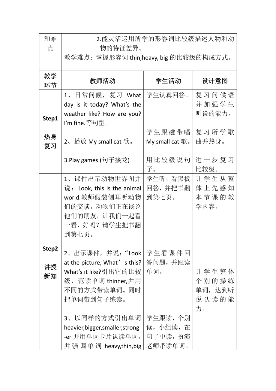 人教pep版六年级下册英语Unit 1 How tall are you -Part B-教案、教学设计-市级优课-(配套课件编号：d0dd1).doc_第3页