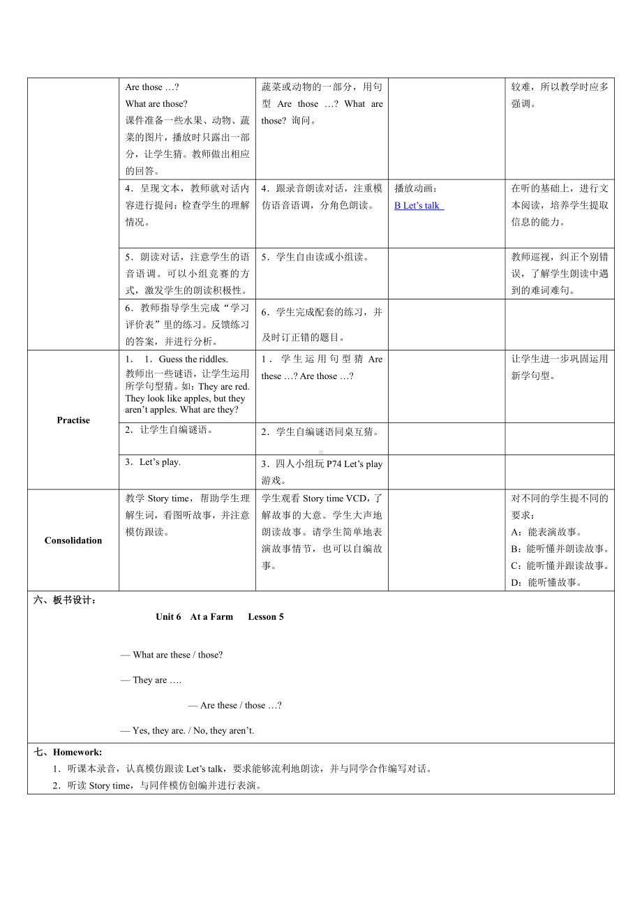 人教PEP版四年级下册Unit 4At the farm-Part C-教案、教学设计-市级优课-(配套课件编号：03cea).doc_第2页