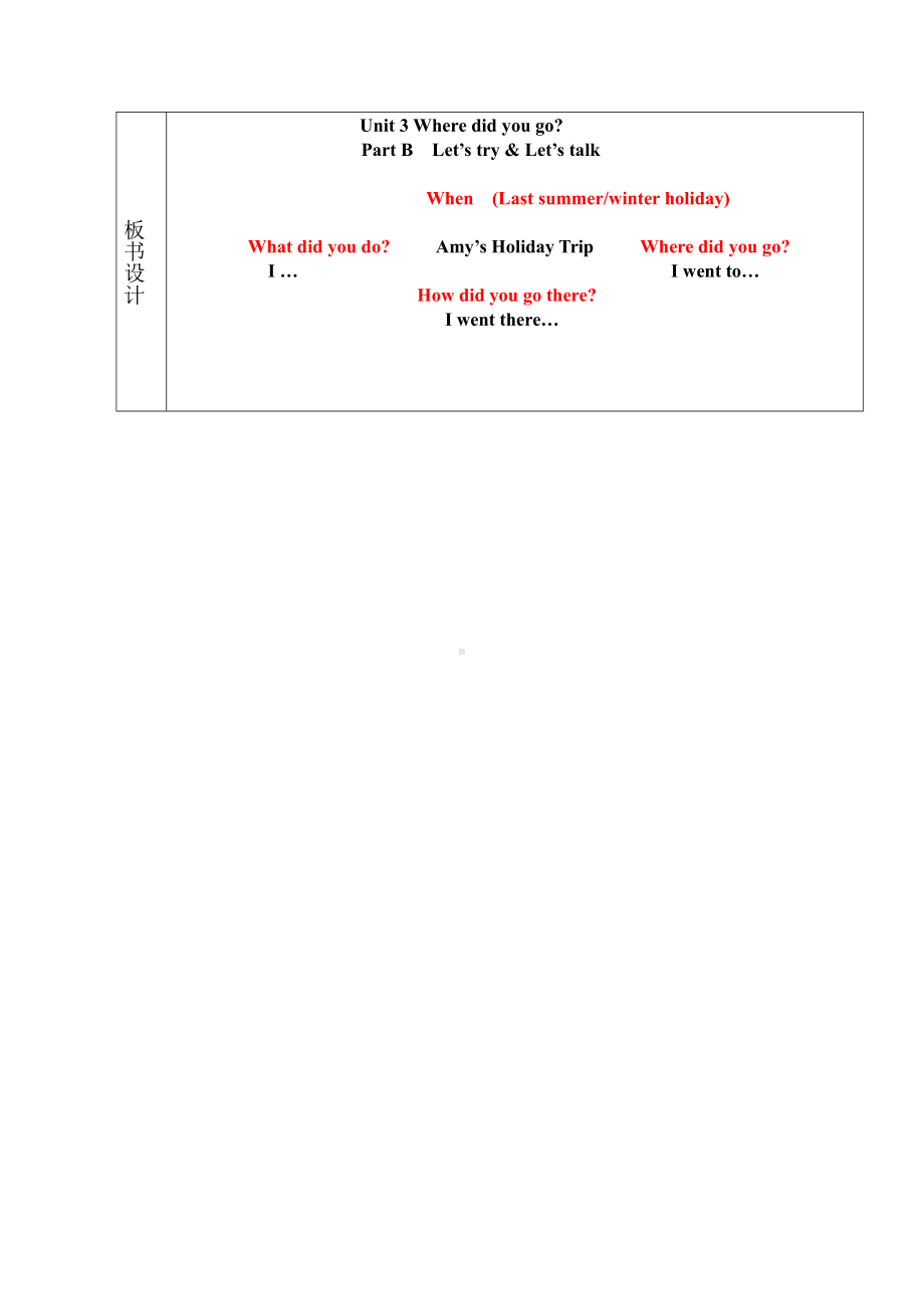 人教pep版六年级下册英语Unit 3 Where did you go -Part B-教案、教学设计-省级优课-(配套课件编号：f00f0).docx_第3页