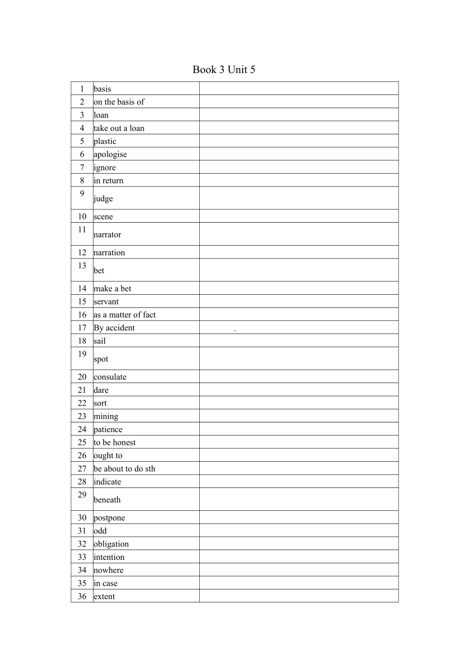 2019新人教版 高中英语 必修第三册Unit5 单词检测 英译汉 汉译英（含答案）.docx_第1页