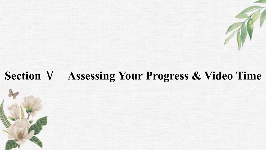 2019新人教版 高中英语 必修第三册 UNIT 5　THE VALUE OF MONEY Section Ⅴ　Assessing Your Progress & Video Timeppt课件.pptx_第1页