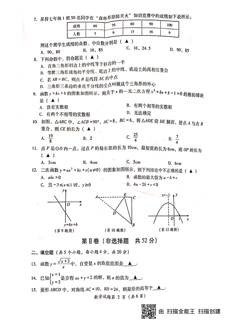 2021年四川省凉山州中考数学真题.pdf_第2页