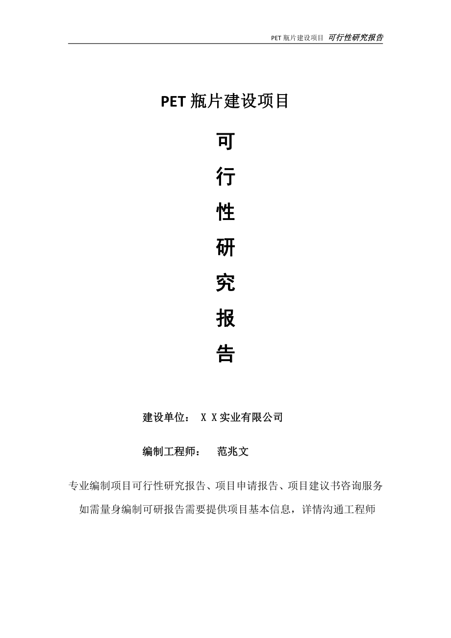 PET瓶片项目可行性研究报告-完整可修改版.doc_第1页