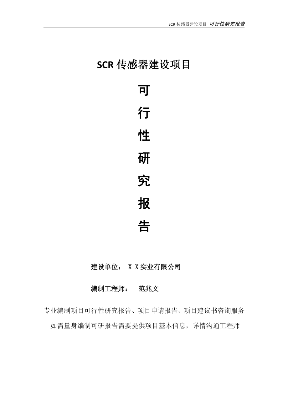 SCR传感器项目可行性研究报告-完整可修改版.doc_第1页