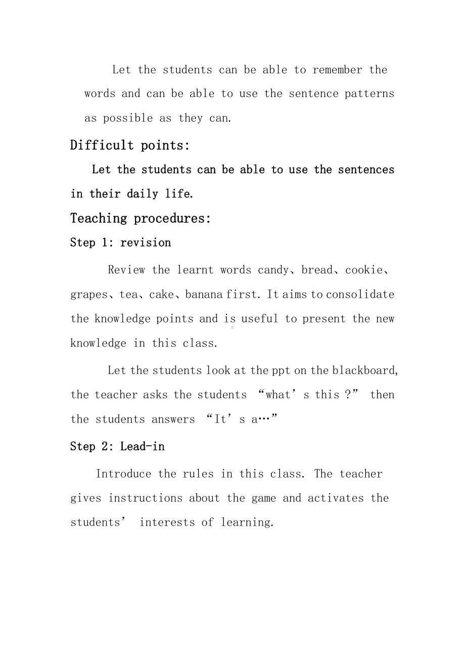 陕旅版三年级下册英语Unit 5 Do you like candies -Part C-教案、教学设计--(配套课件编号：304d3).doc_第2页