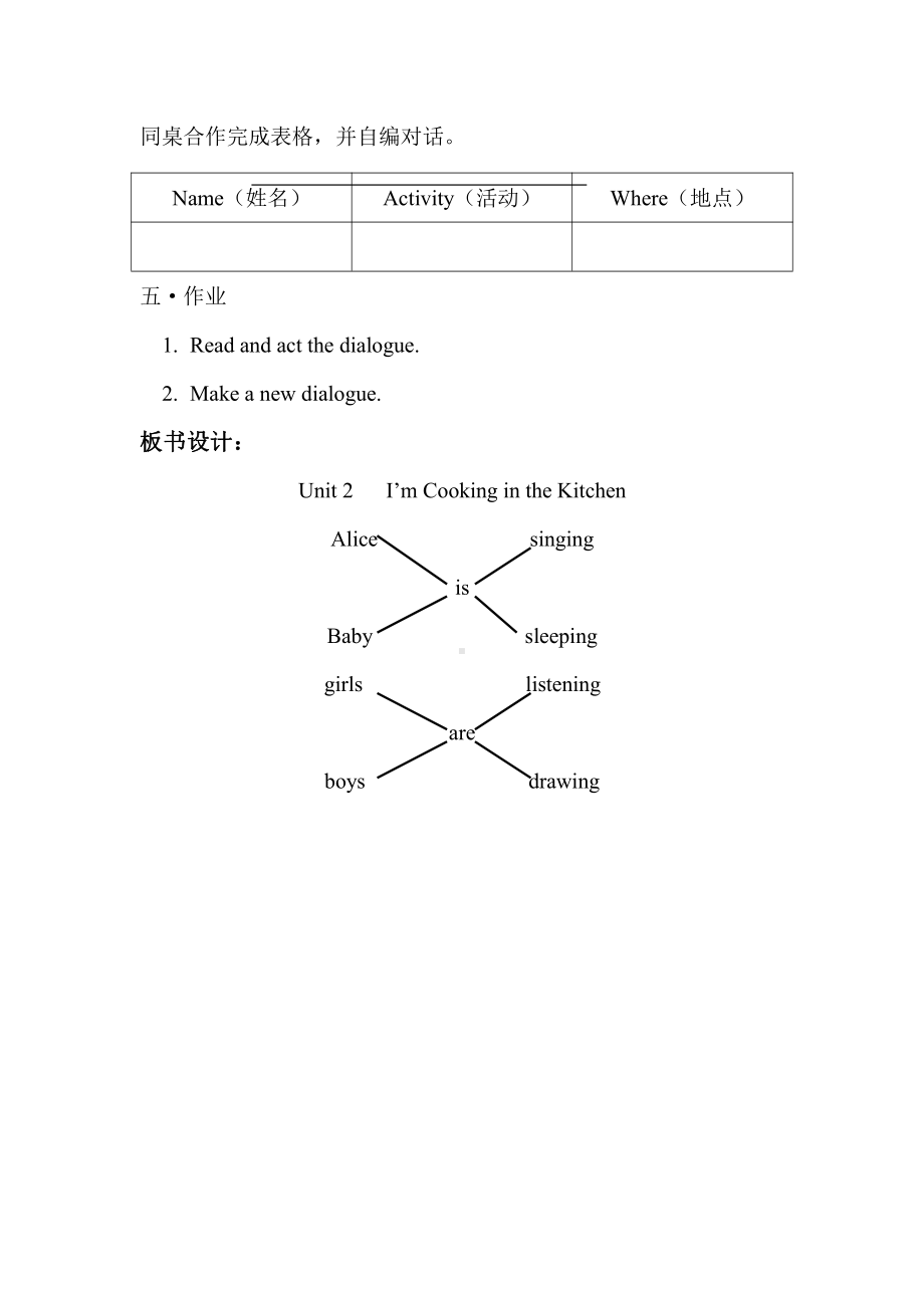 陕旅版四年级下册英语Unit 2 I'm cooking in the kitchen-Part C-教案、教学设计--(配套课件编号：c4775).doc_第3页