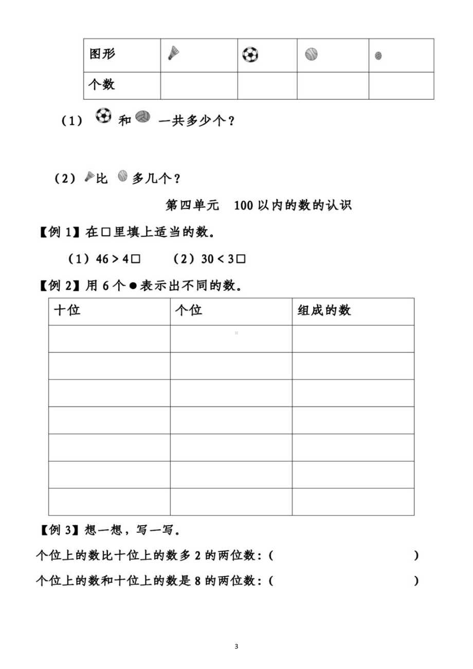 小学数学人教版一年级下册全册《易错题》专项练习（分单元编排附参考答案）.doc_第3页