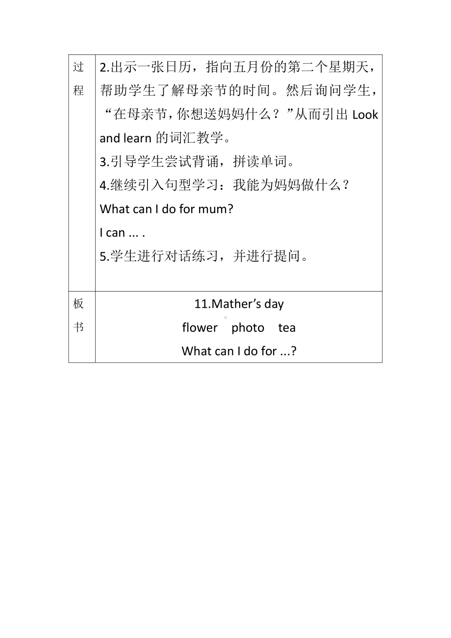 沪教版三下-Module 4 Things we enjoy-11 Mother’s Day-教案、教学设计-公开课-(配套课件编号：20ed8).doc_第2页