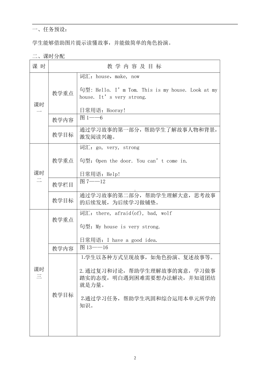 沪教版三下-Module 4 Things we enjoy-12 Three little pigs-教案、教学设计-省级优课-(配套课件编号：62e9b).doc_第2页