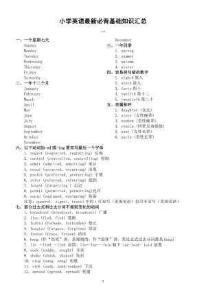 小学英语最新必背《基础知识》整理汇总（共三大部分）（直接打印每生一份熟记）.doc