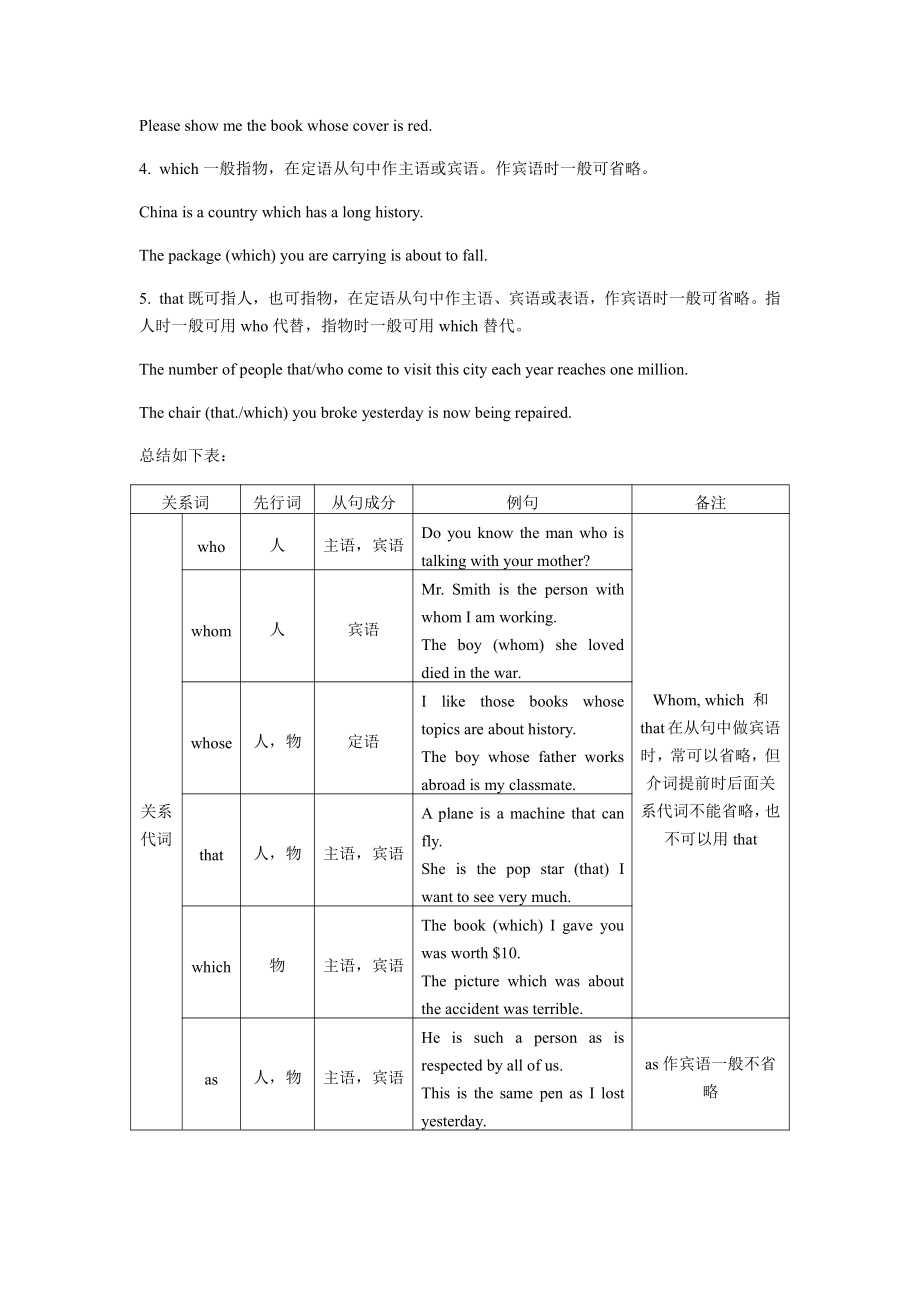 （新教材）人教版（2019）高中英语必修第一册Unit4语法-定语从句-关系代词.docx_第2页