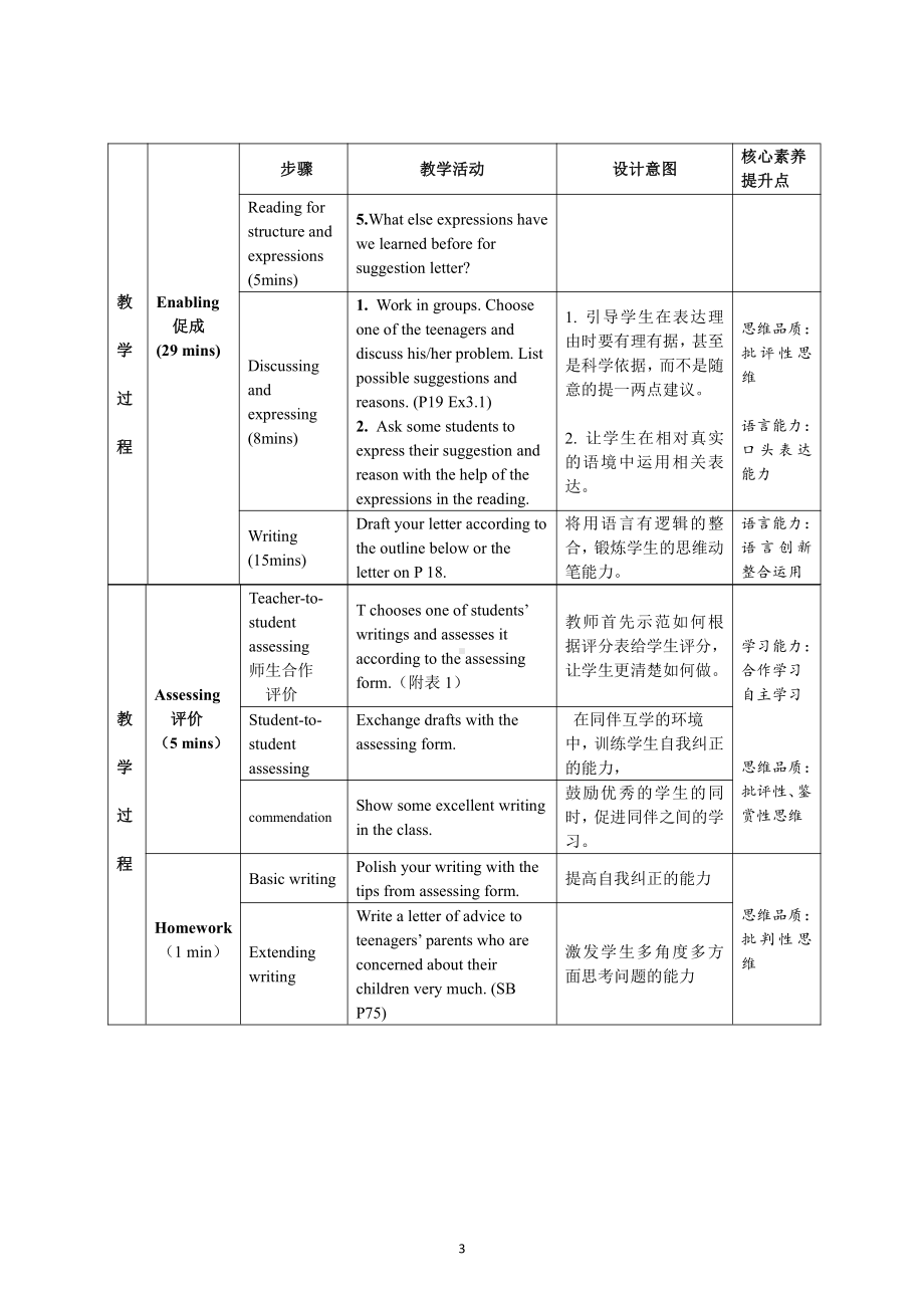 （新教材）人教版（2019）高中英语必修第一册Unit 1 Reading forwriting 教学设计 .docx_第3页