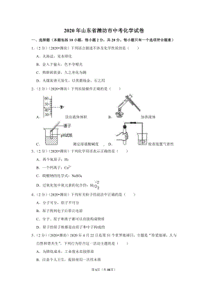 2020年山东省潍坊市中考化学试卷.doc