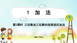 三年级数学上册课件-第4单元　万以内的加法和减法(二)1.2三位数加三位数的连续进位加法-人教版.pptx