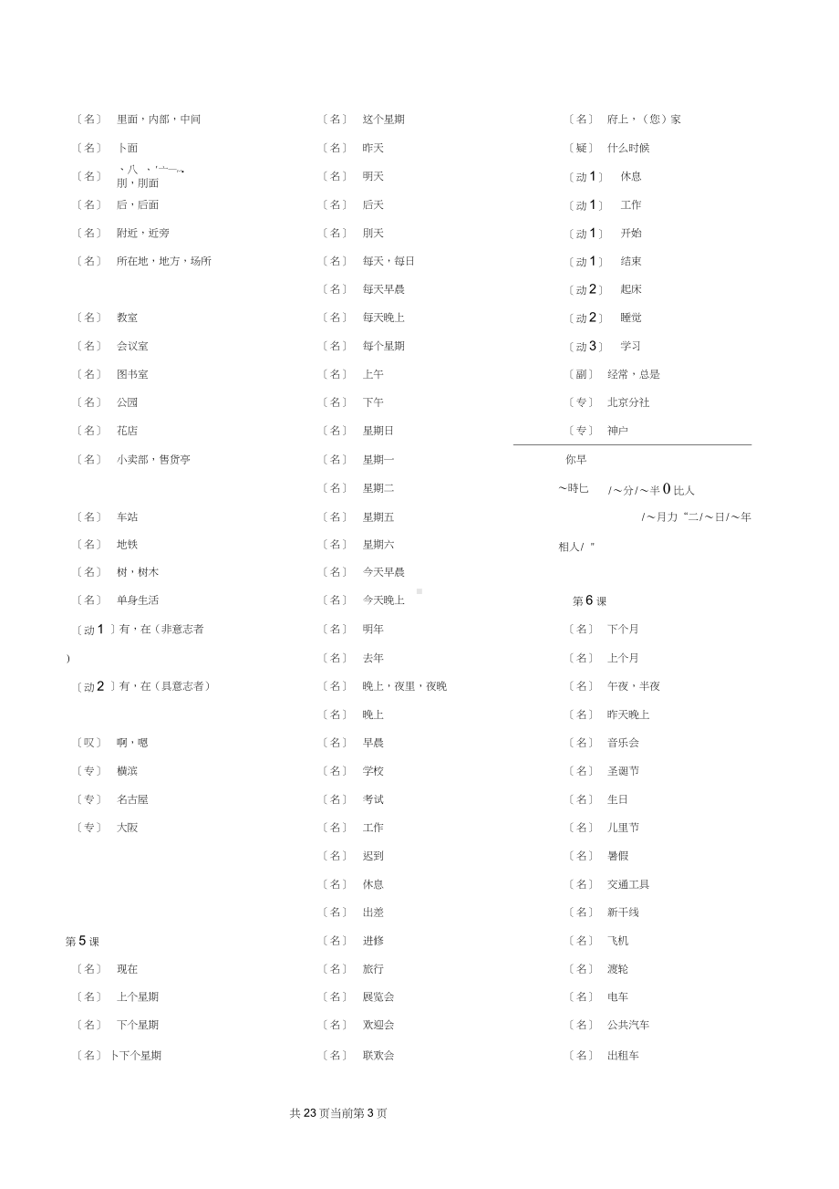 新版中日交流标准日本语初级上下册单词测试.docx_第3页