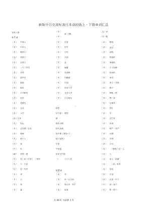新版中日交流标准日本语初级上下册单词测试.docx